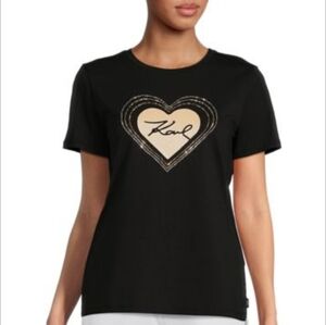 Karl Lagerfeld Heart Graphic Short Sleeve T-shirt